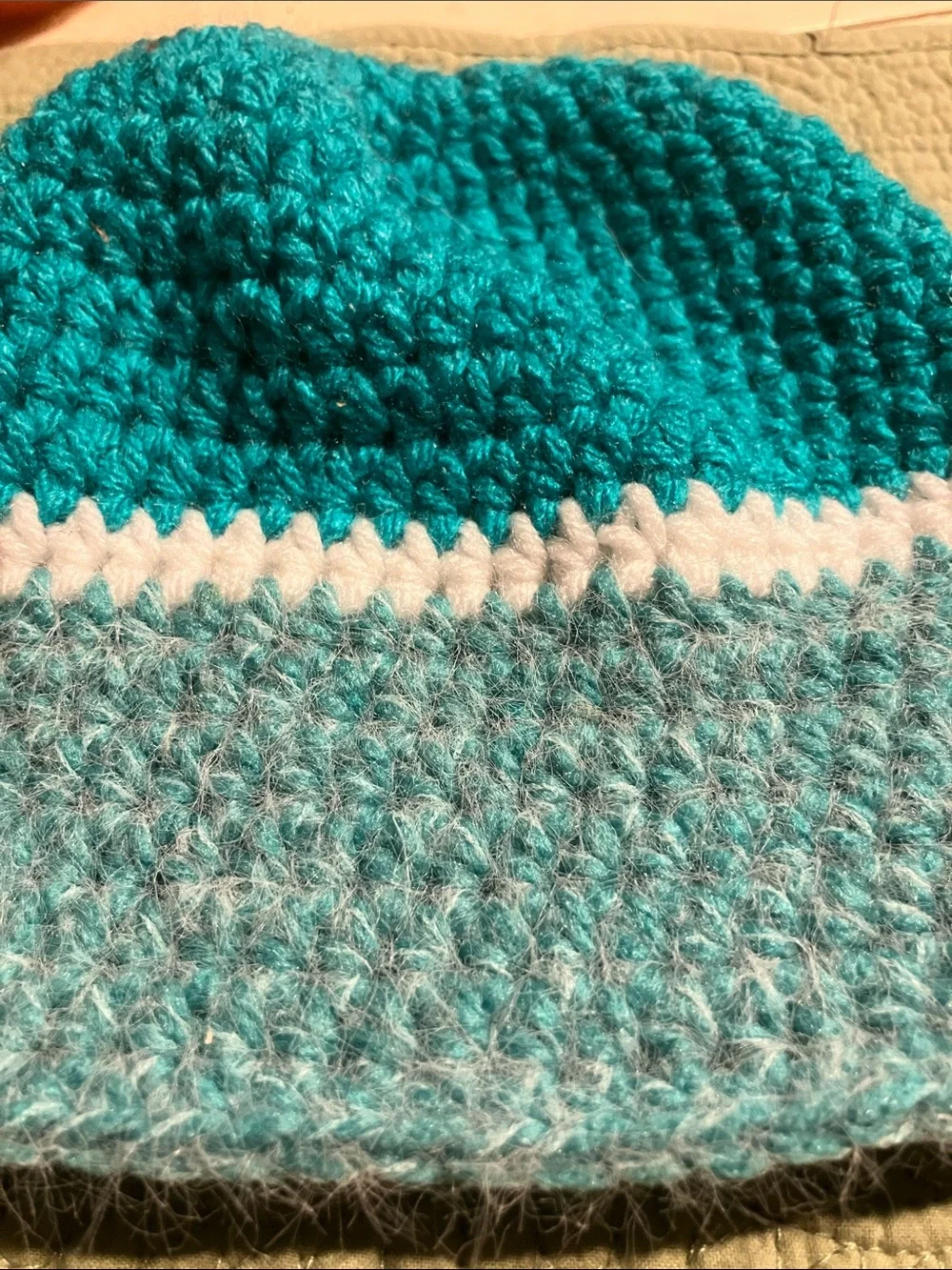 Handmade hat for child or teen wool/ acrylic blend